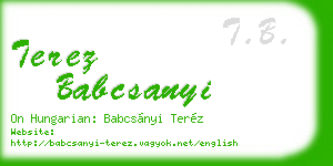 terez babcsanyi business card
